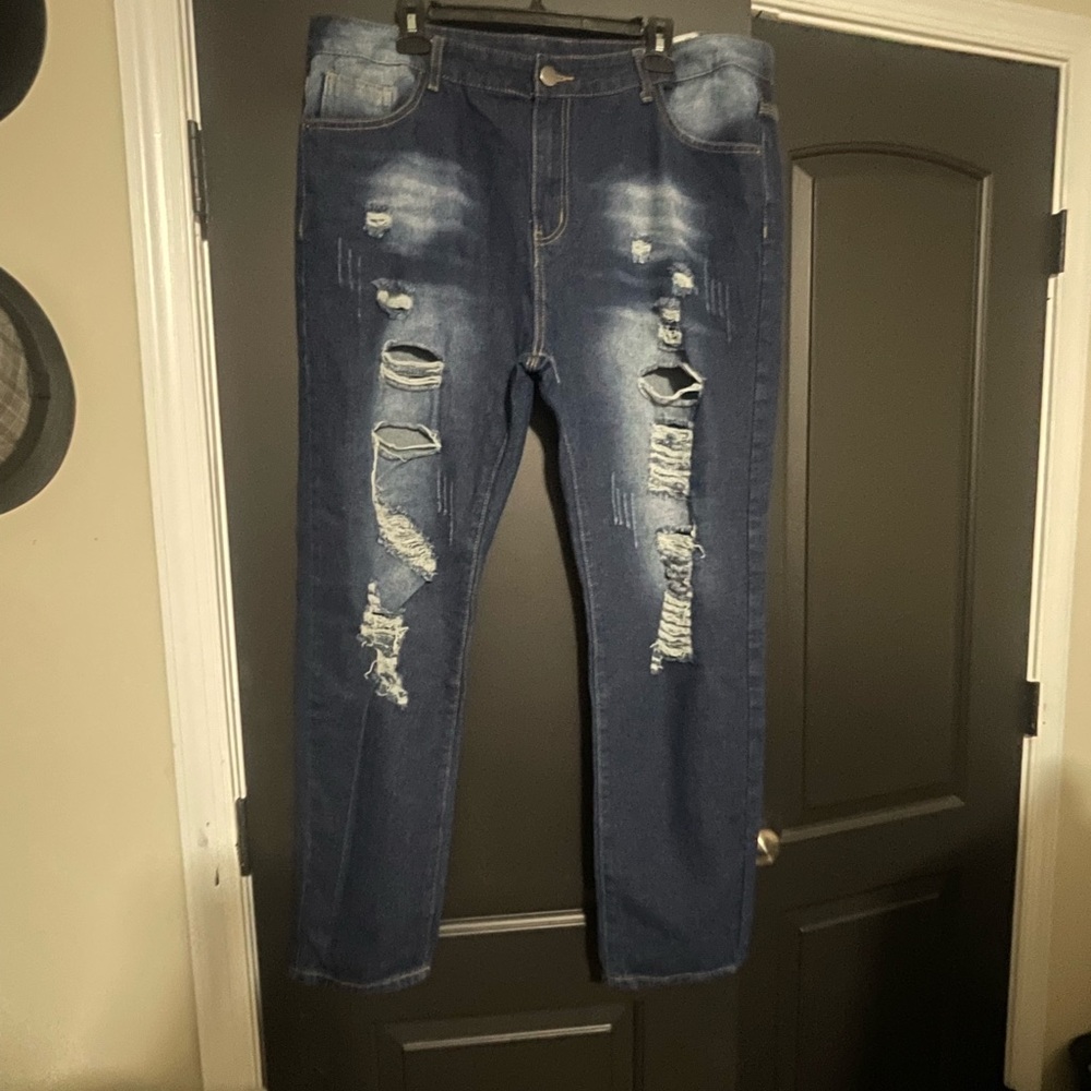 Distressed Blue Jeans for Men